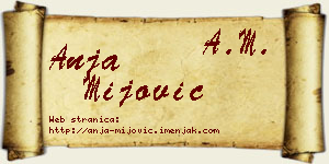 Anja Mijović vizit kartica